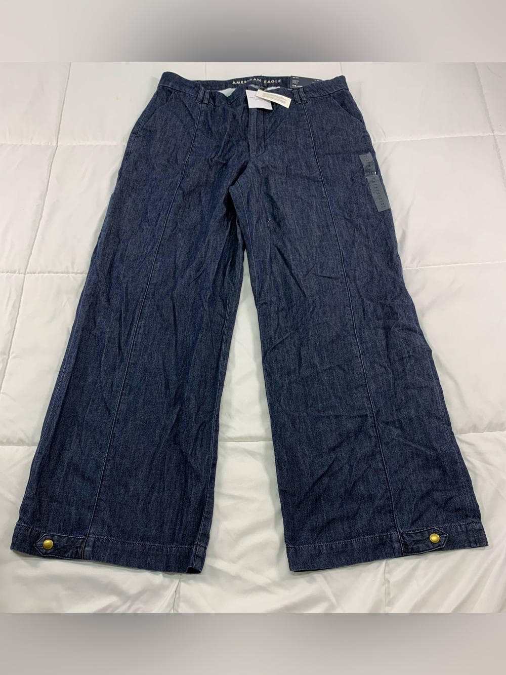 New American eagle CONVERTIBLE TROUSER JEAN MID-RISE jeans size 14 Long